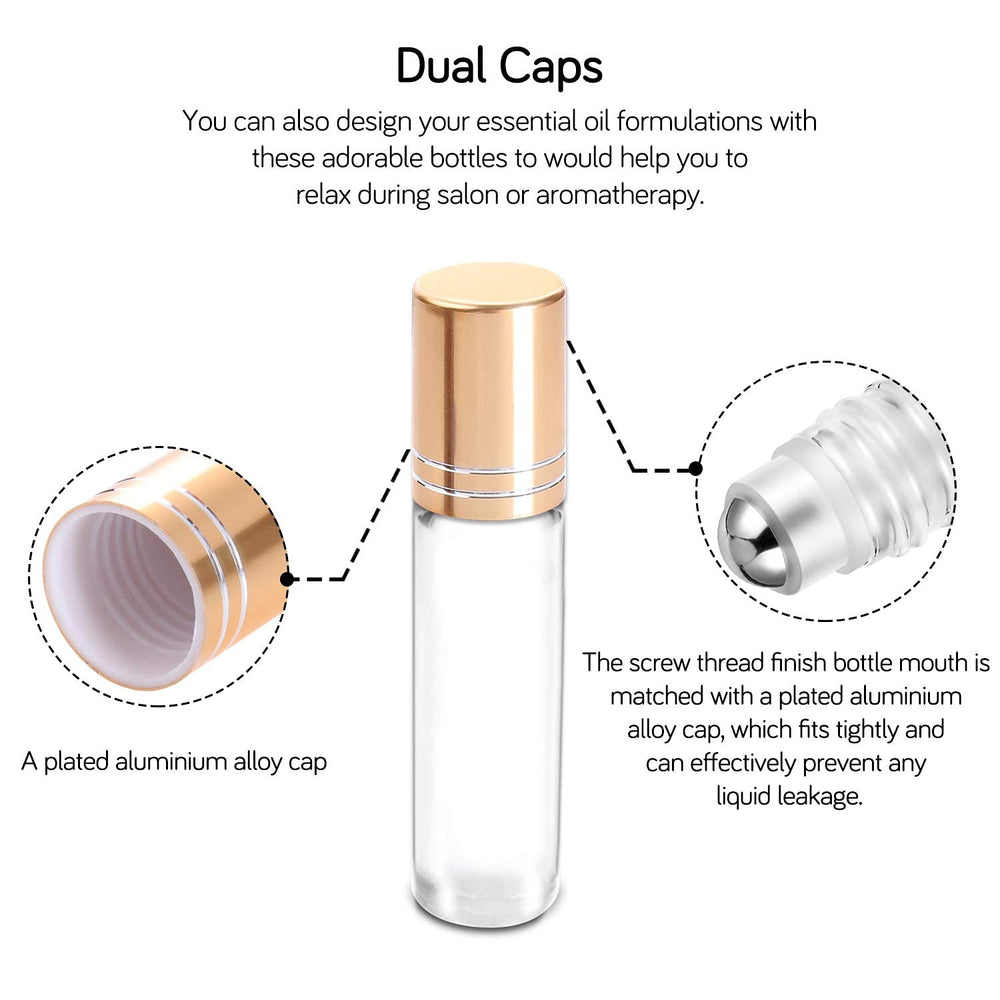 PrettyCare 10ml bottle with stainless steel roller in travel-friendly size.