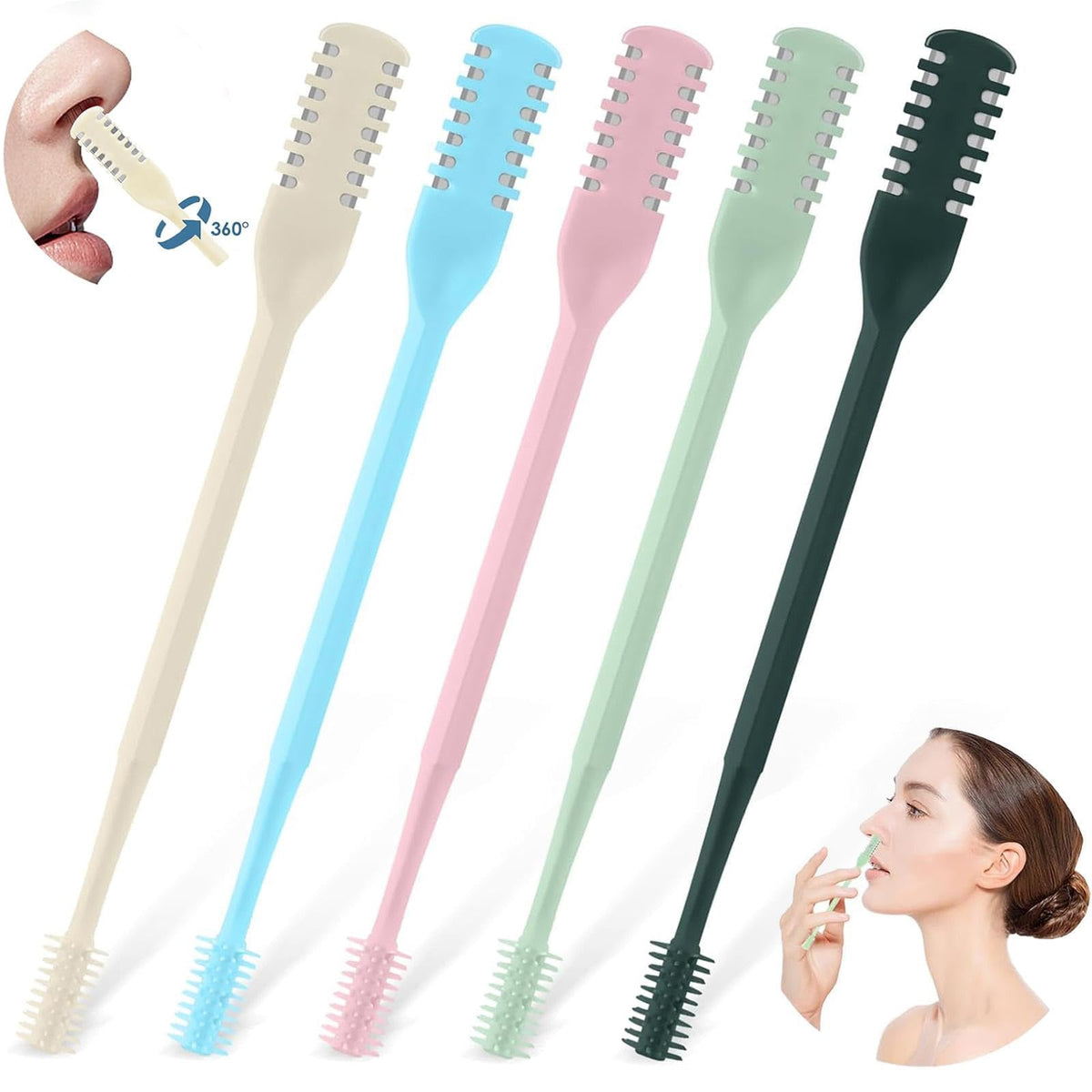 prgislew nose hair trimmer 2-in-1 front view for compact on-the-go grooming.