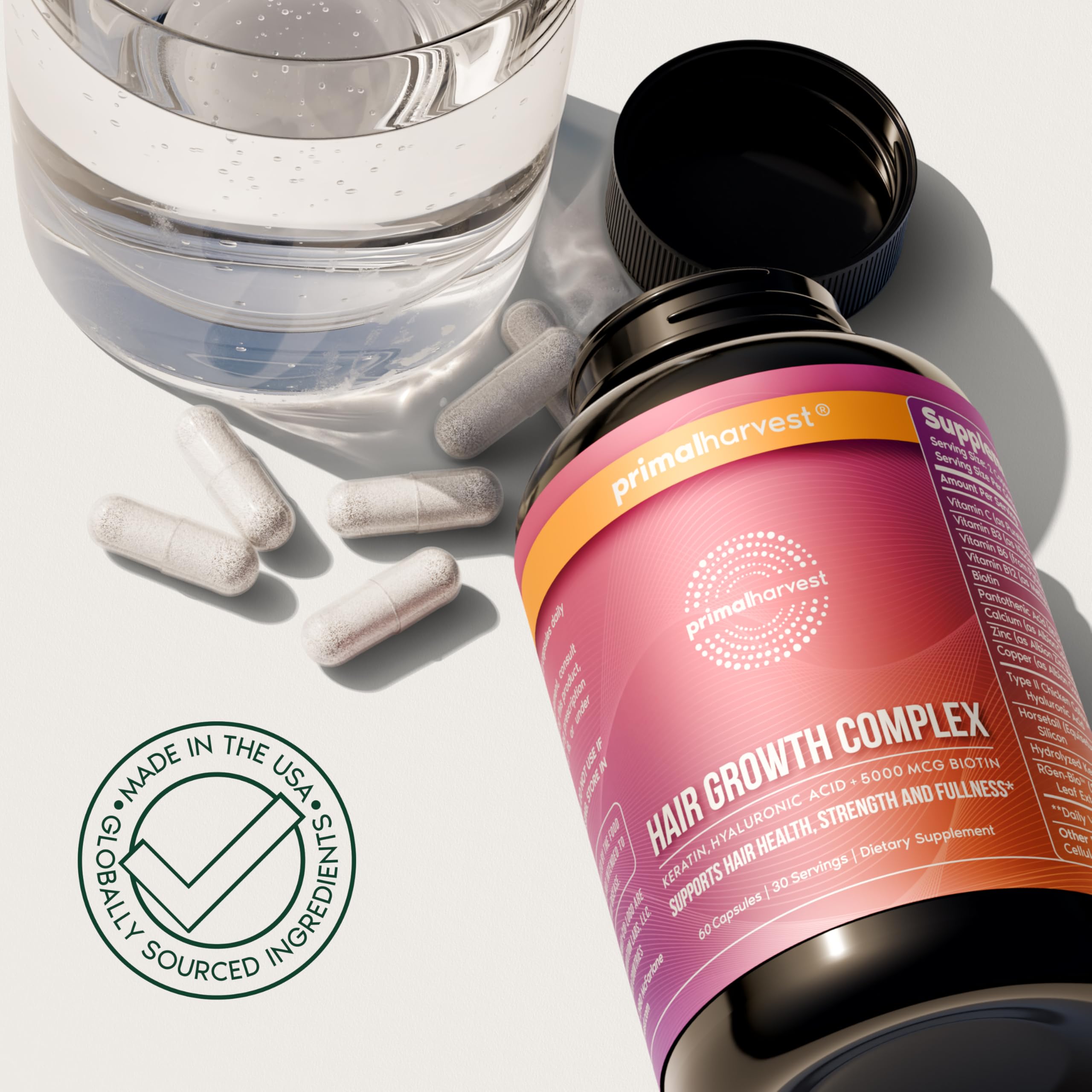 Primal Harvest Made-in-USA packaging with globally sourced ingredients