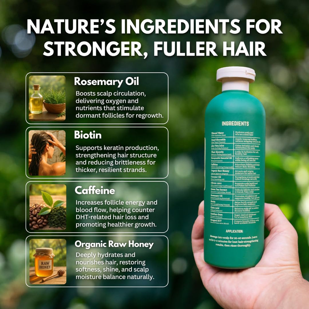 PRIMALS rosemary oil drops detail emphasizing scalp nourishment