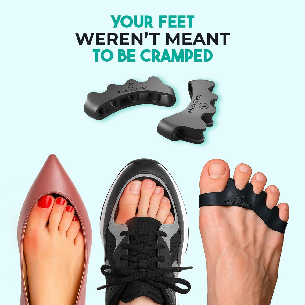 PRIMALSTEP size-inclusive toe separators fitting men and women.
