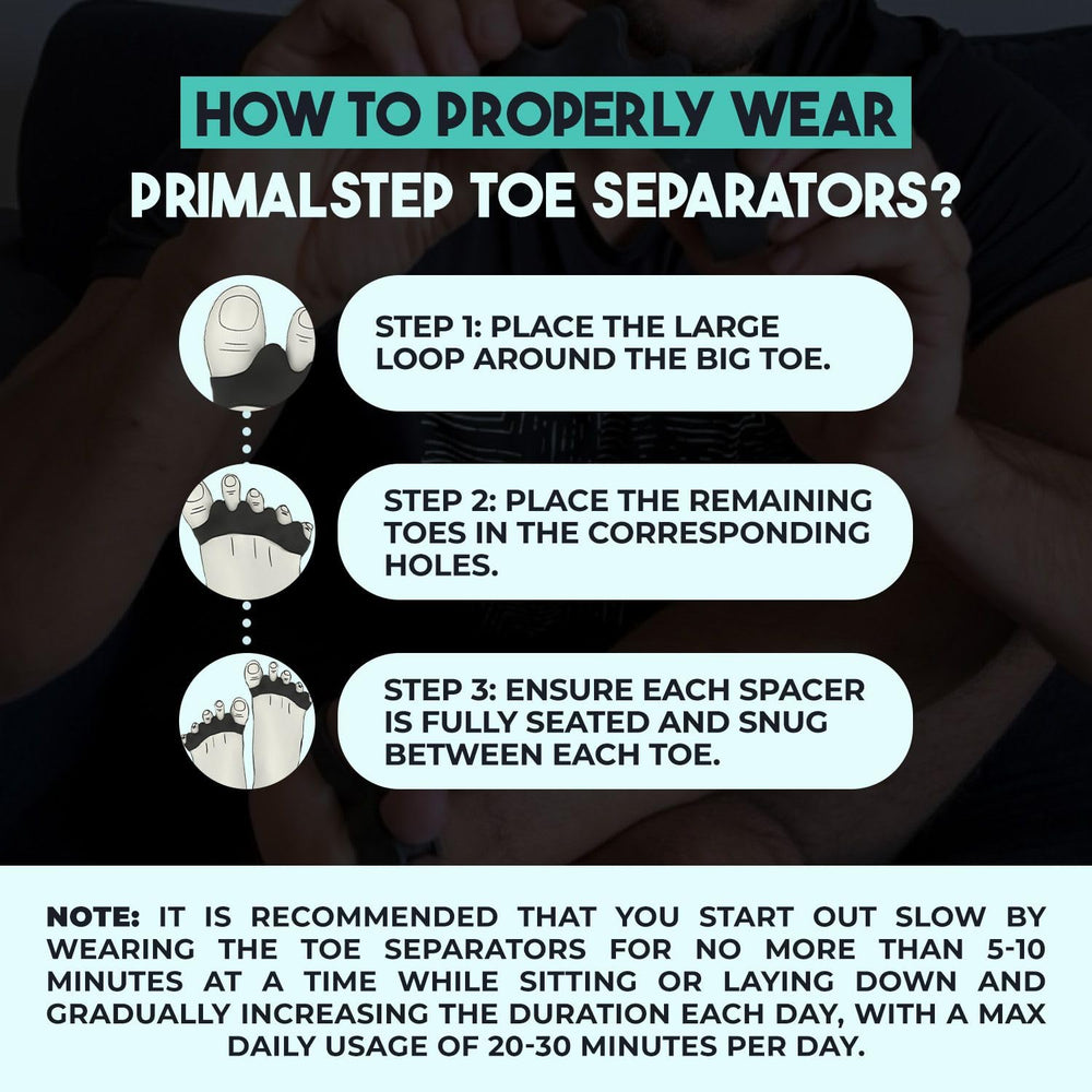 PRIMALSTEP VYCE small size toe separators fit smaller feet.