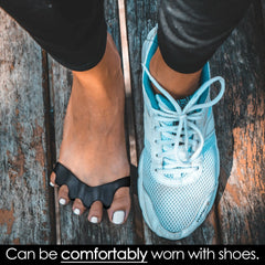 PRIMALSTEP VYCE toe spreaders worn inside a shoe for daily mobility.