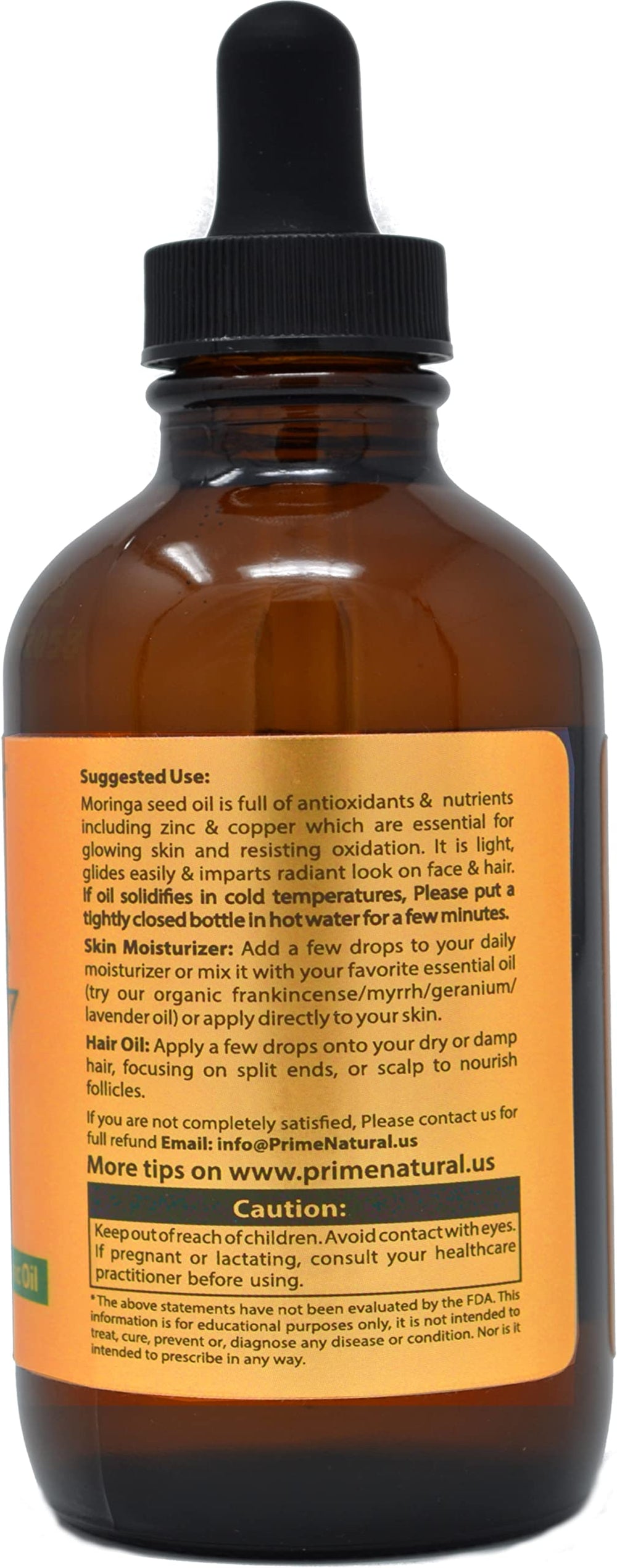 Prime Natural Moringa Oil ingredients scene highlights natural nutrients and quality