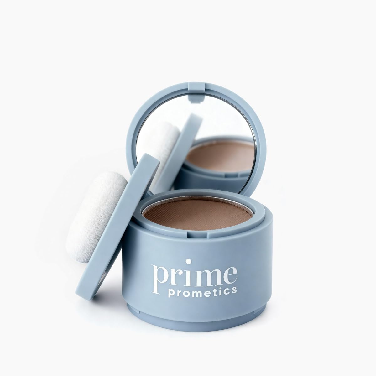 Prime Prometics Instant Coverage Hairline Powder packaging shows mess-free, on-the-go coverage.