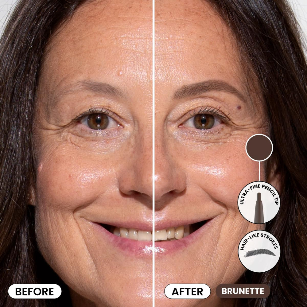 Prime Prometics PrimeBrow Pencil demonstrates a precision tip for controlled shaping.