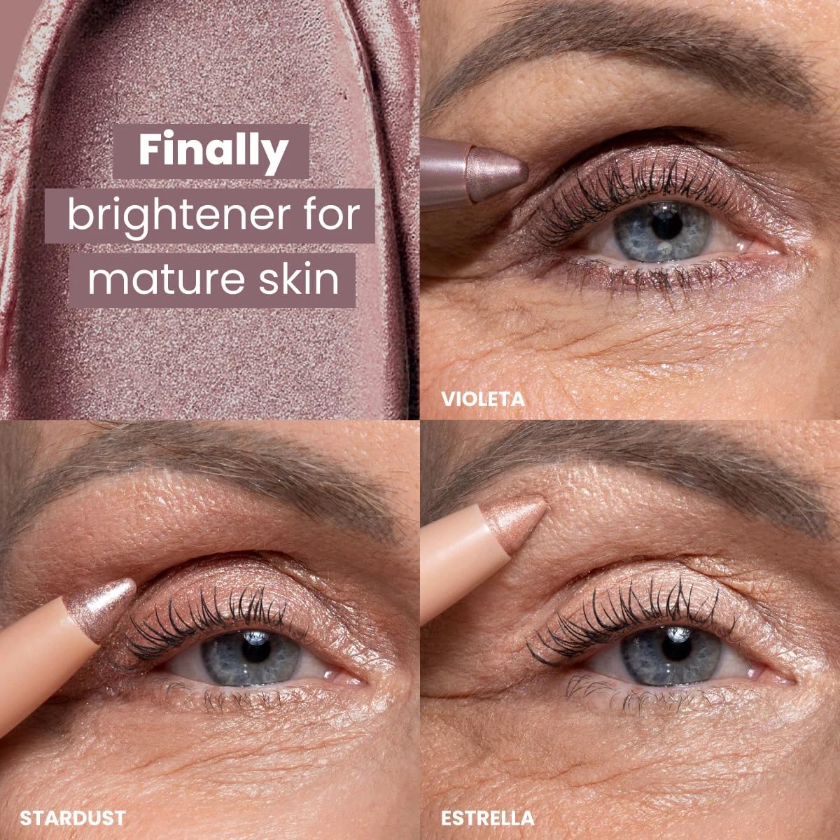 Prime PROMETICS PrimeEyes creamy shadow stick swatch shows easy glide for beginners.