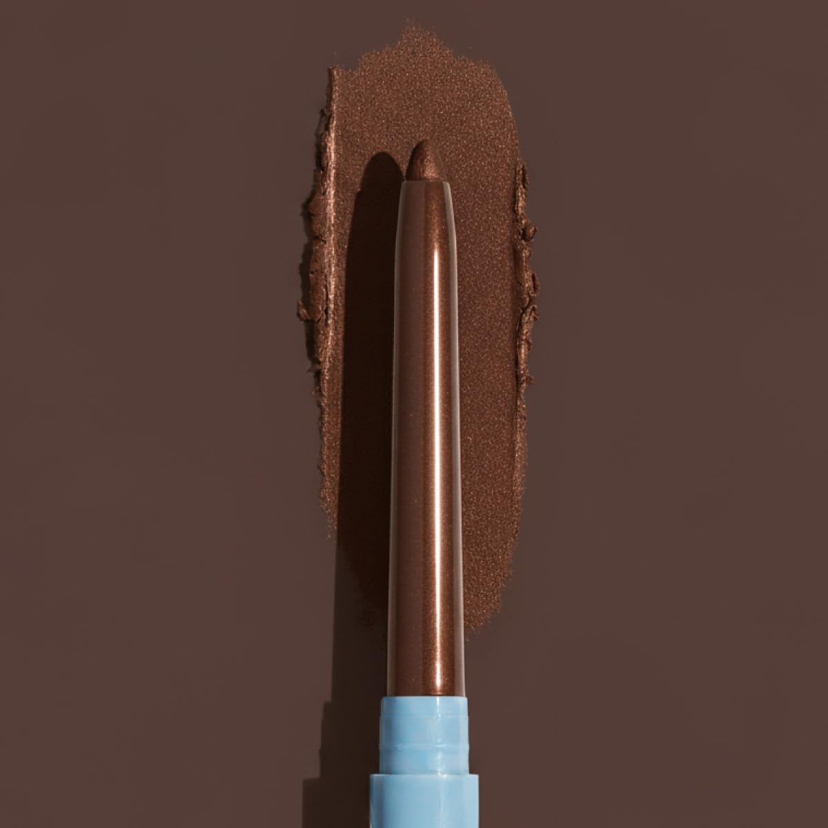 Prime Prometics PrimeEyes Glide Eyeliner Mocha Shimmer on-eye swatch reveals true pigment