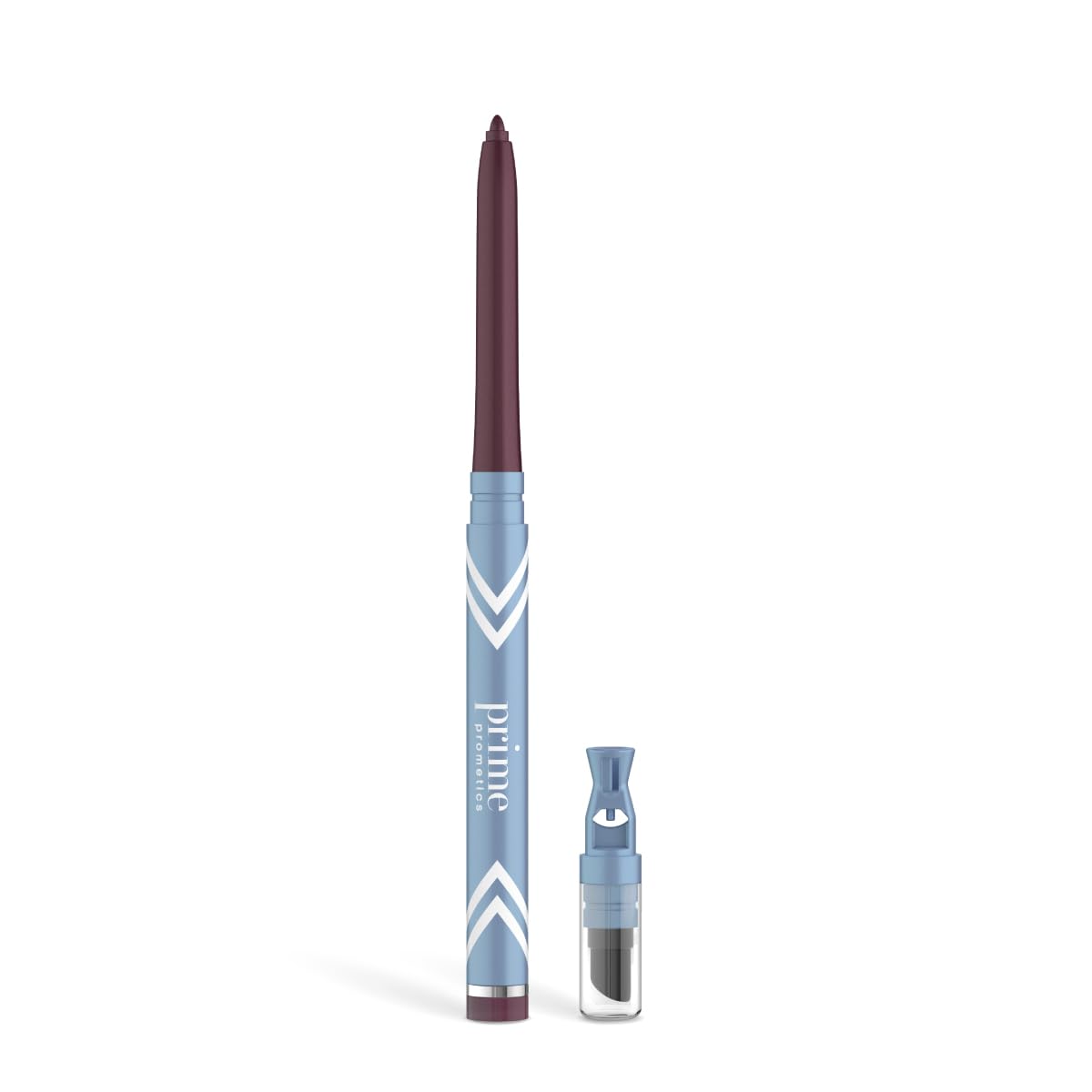 Prime Prometics PrimeEyes Glide Eyeliner mulberry packaging, premium yet approachable for mature skin.