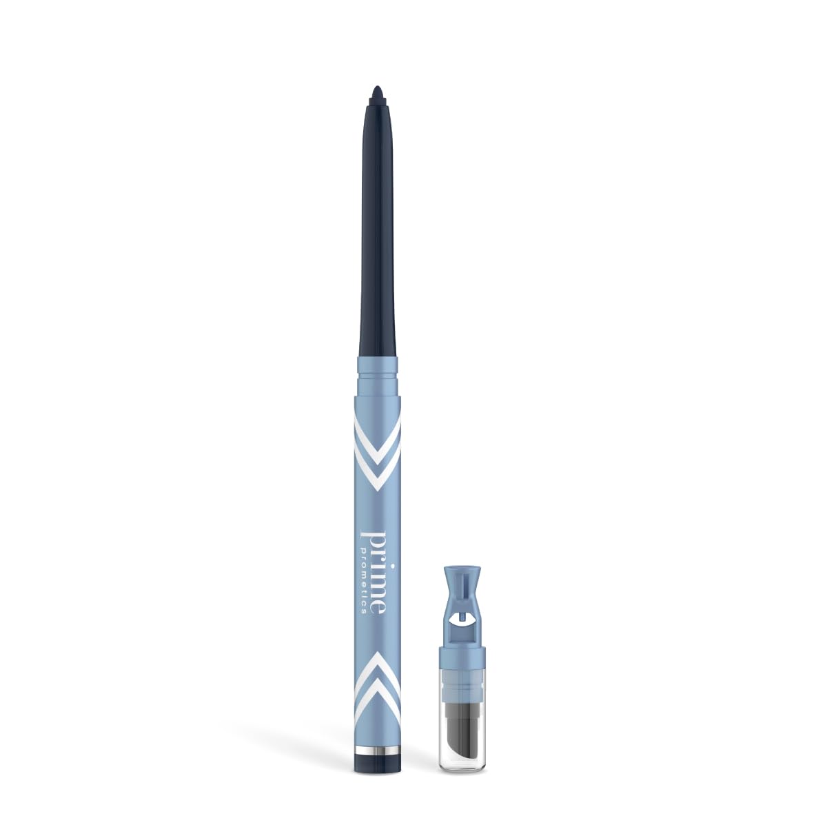 PrimePrometics PrimeEyes Glide Eyeliner sapphire cap closeup for precise control.