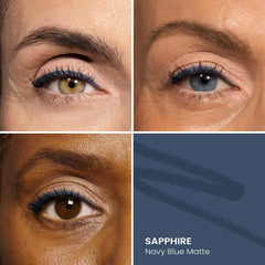 PrimePrometics PrimeEyes Glide Eyeliner sapphire swatch on skin for rich color.