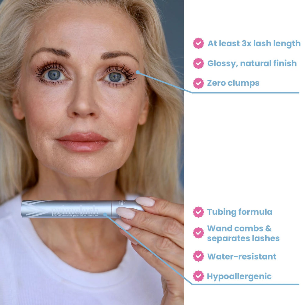 Prime Prometics PrimeLash wand in action shows precise separation for thin lashes.