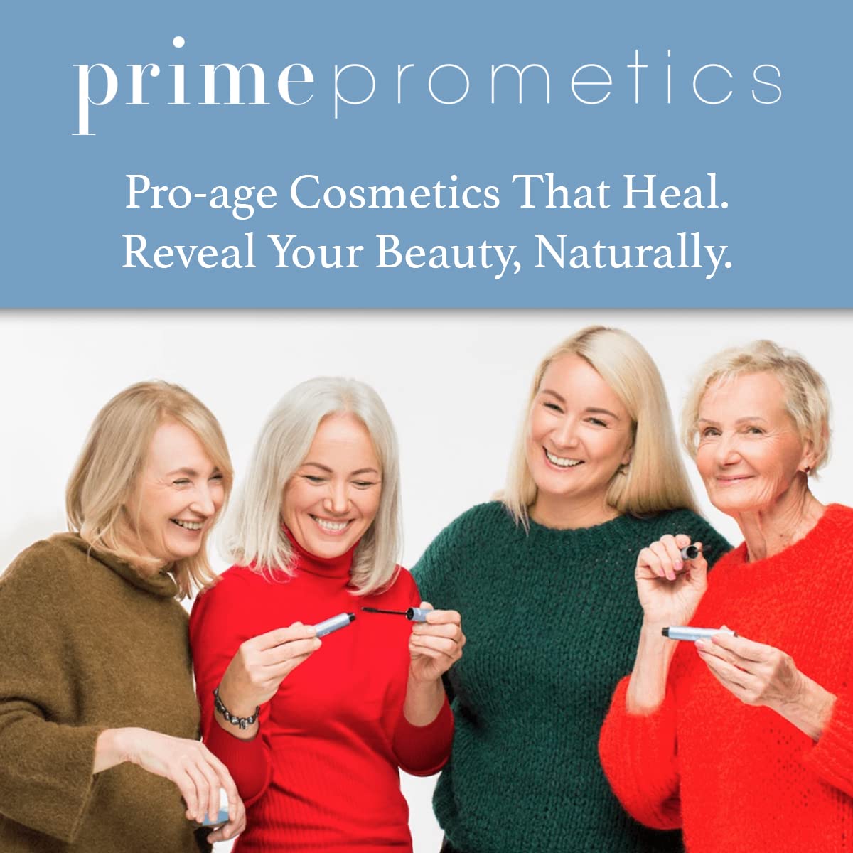 Prime Prometics PrimeLash packaging display highlighting mature lash care.