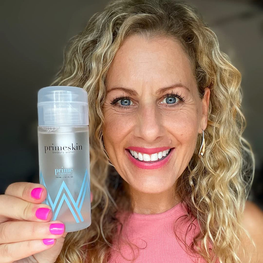 PrimePrometics PrimeSkin Beauty Water delivers clean makeup removal with one swipe