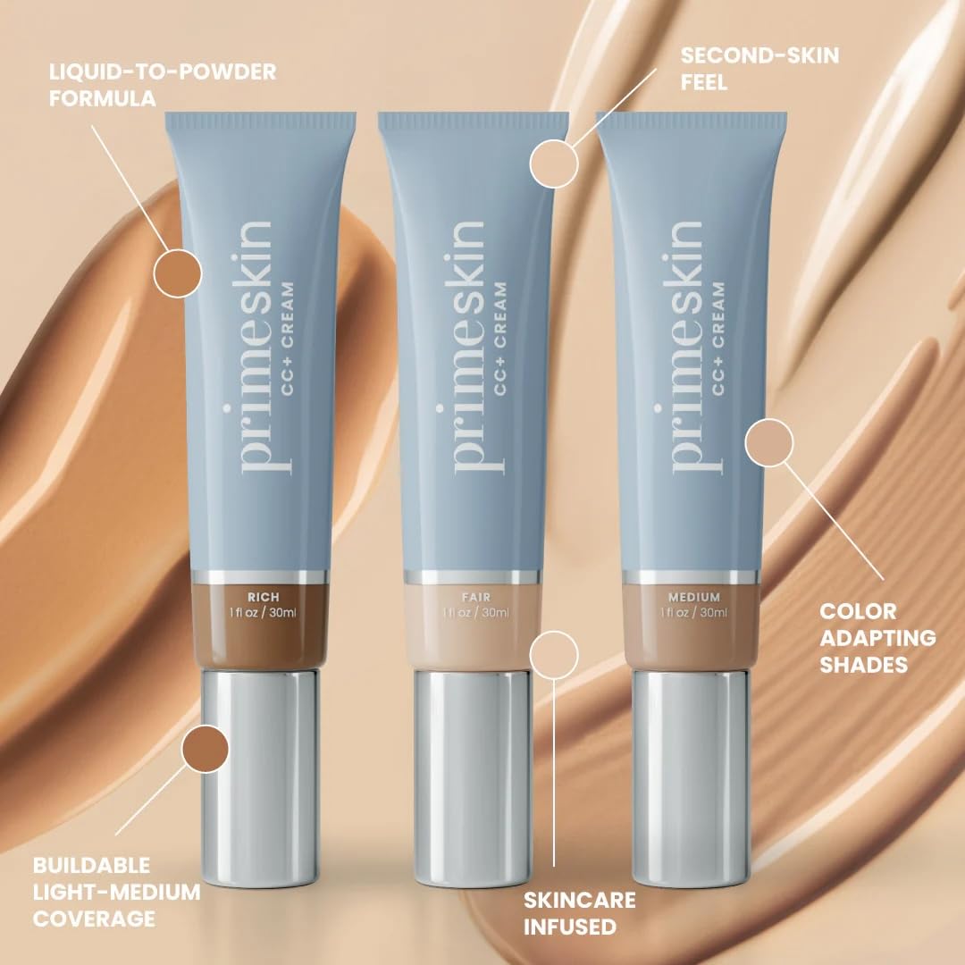 Prime Prometics PrimeSkin CC+ easy blend with fingertips for even application.