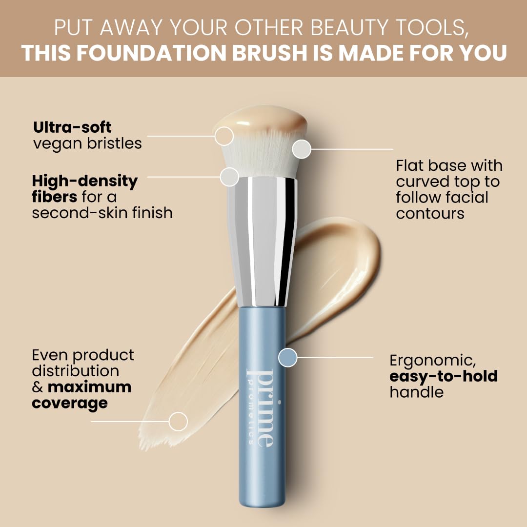 Prime Prometics PrimeSkin Foundation Brush ultra-soft bristles glide softly for sensitive, dry skin.