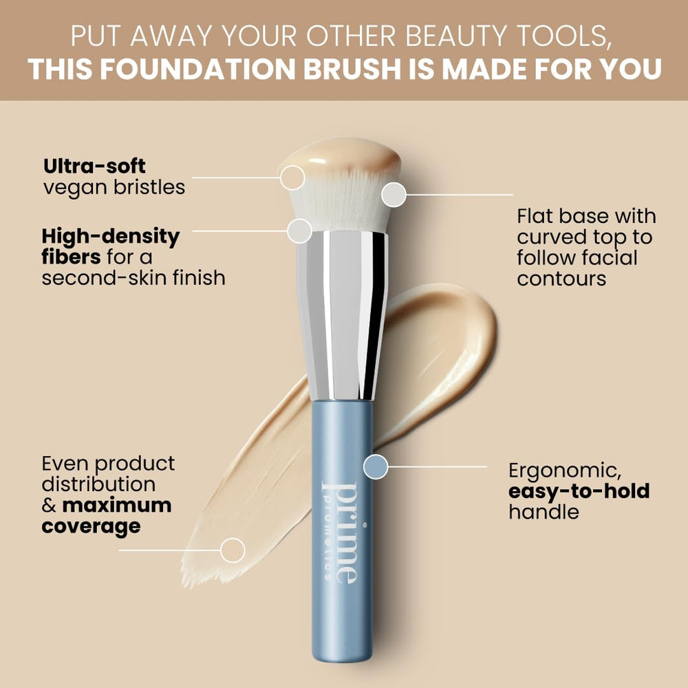 Prime Prometics PrimeSkin Foundation Brush ultra-soft bristles glide softly for sensitive, dry skin.