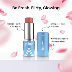 Prime Prometics PrimeWand Nude cheek tint for a healthy rosy flush.