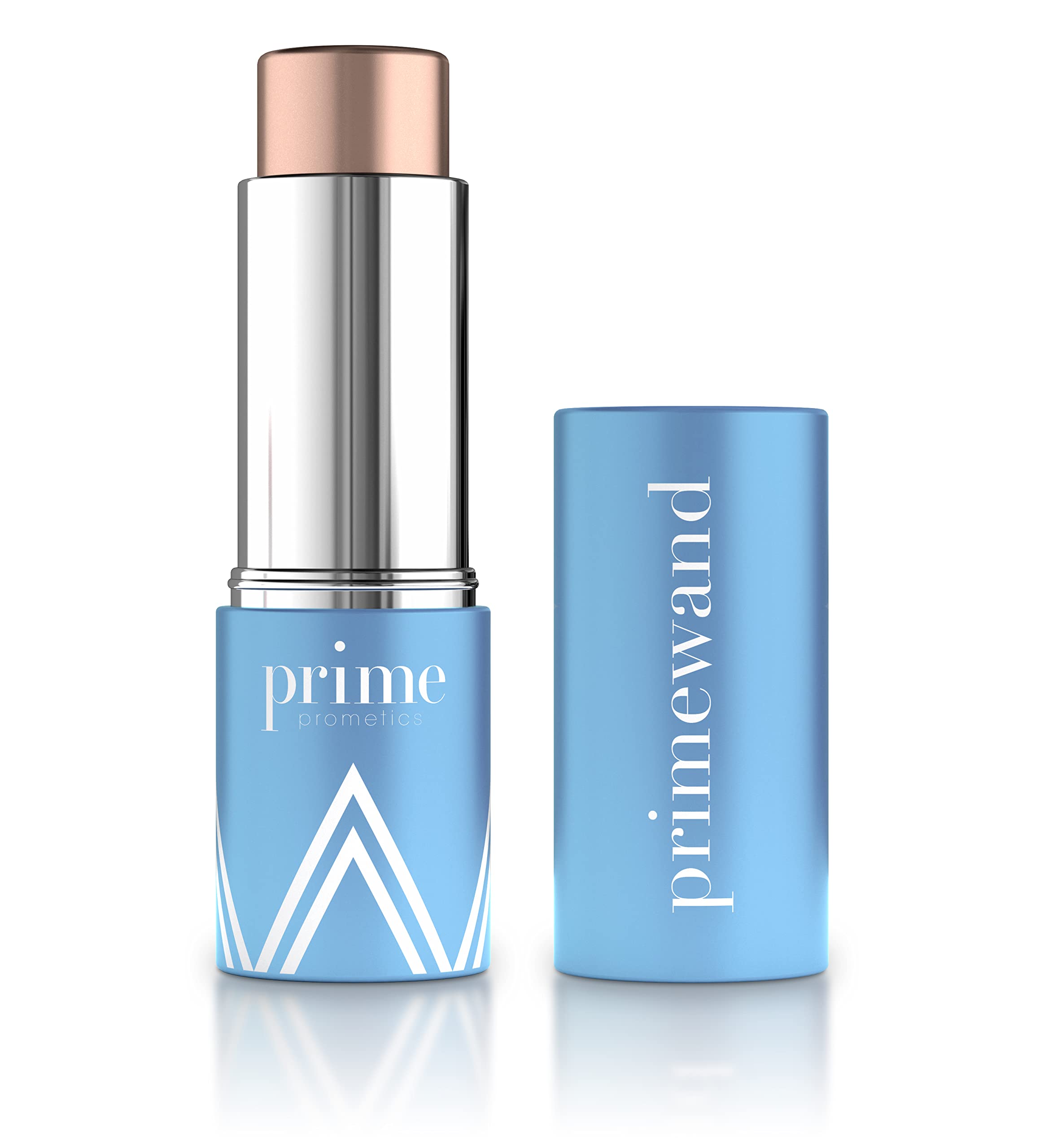 Prime Prometics PrimeWand Pearl highlighter stick enhances cheekbones with natural radiance.