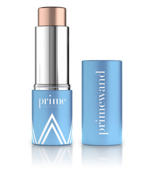Prime Prometics PrimeWand Pearl highlighter stick enhances cheekbones with natural radiance.