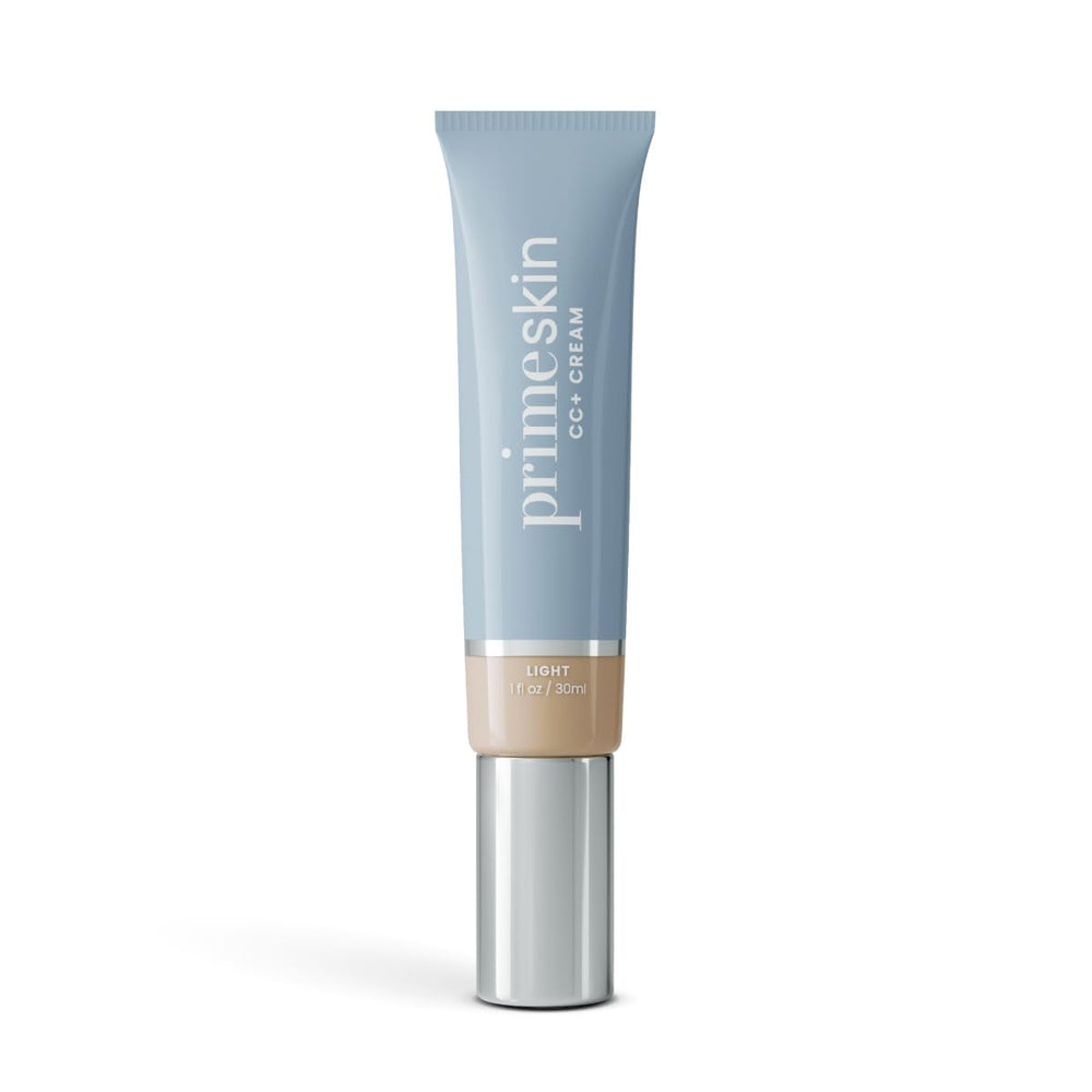 PrimePrometics PrimeSkin CC+ Cream bottle showing a lightweight, hydrating formula for mature skin