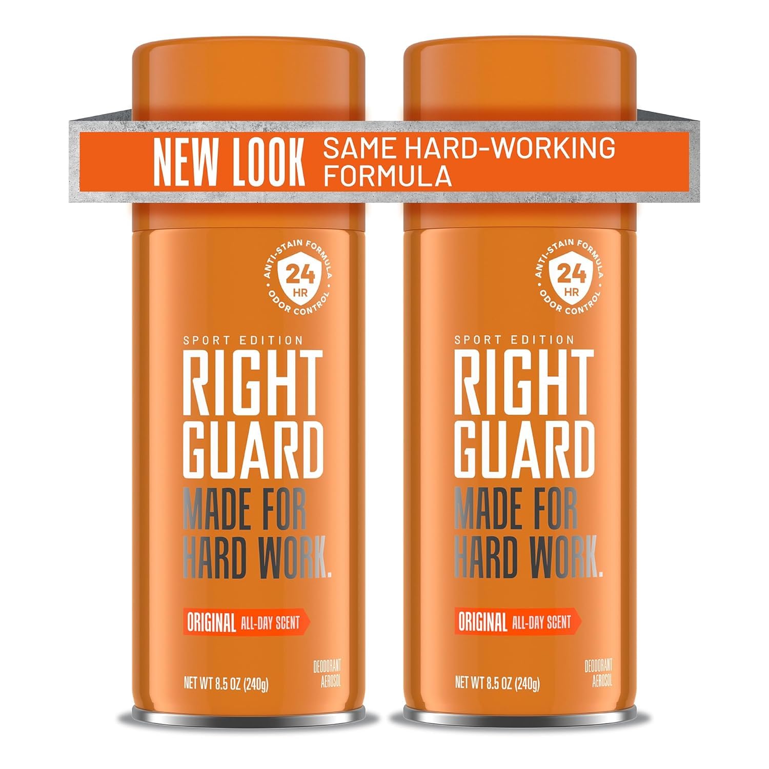 Right Guard Sport Original, primer plano de la botella, protección prolongada para todo el día.