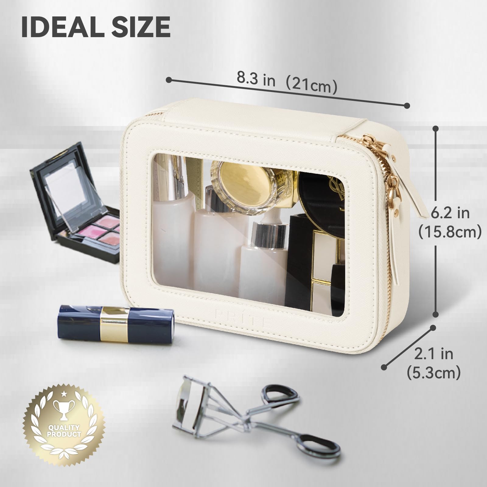 Prite vegan leather boxy design with polished hardware