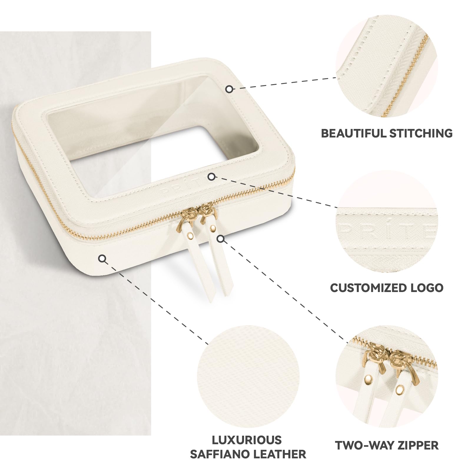 Prite waterproof makeup bag for quick cleaning and daily use