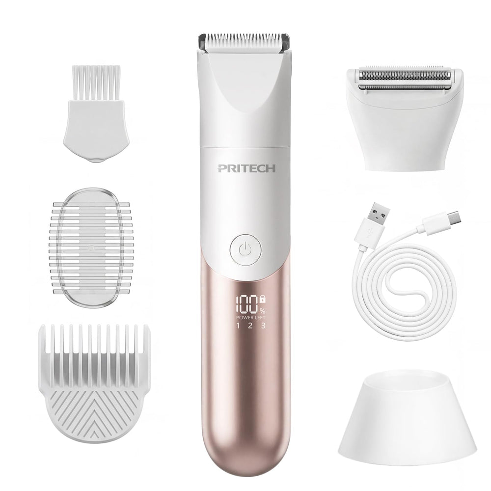PRITECH Bikini Trimmer gift packaging indicates a thoughtful present.