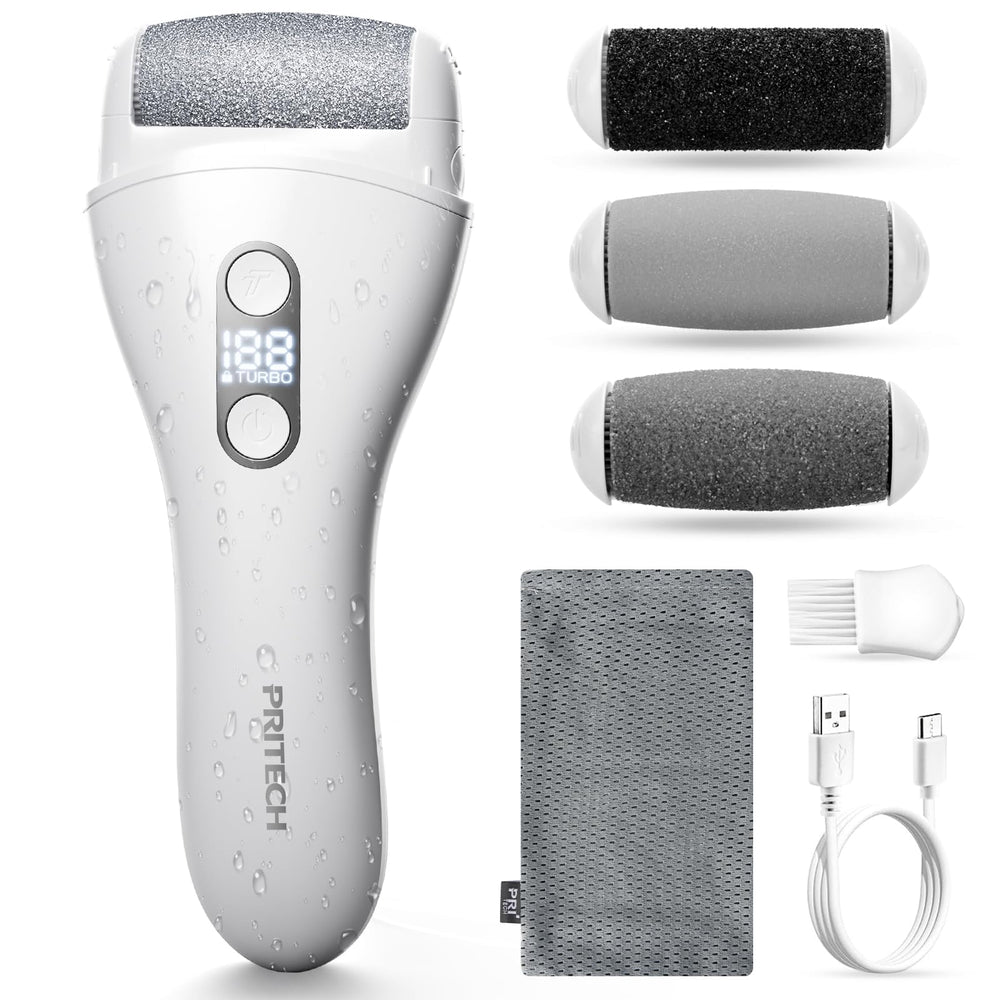 PRITECH electric callus remover for feet with a sleek design and effective smoothing.