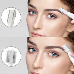 PRITECH Electric Eyebrow Trimmer in travel pouch for quick touch-ups