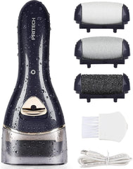 PRITECH electric feet callus remover front view showing compact cordless design for at home pedicures