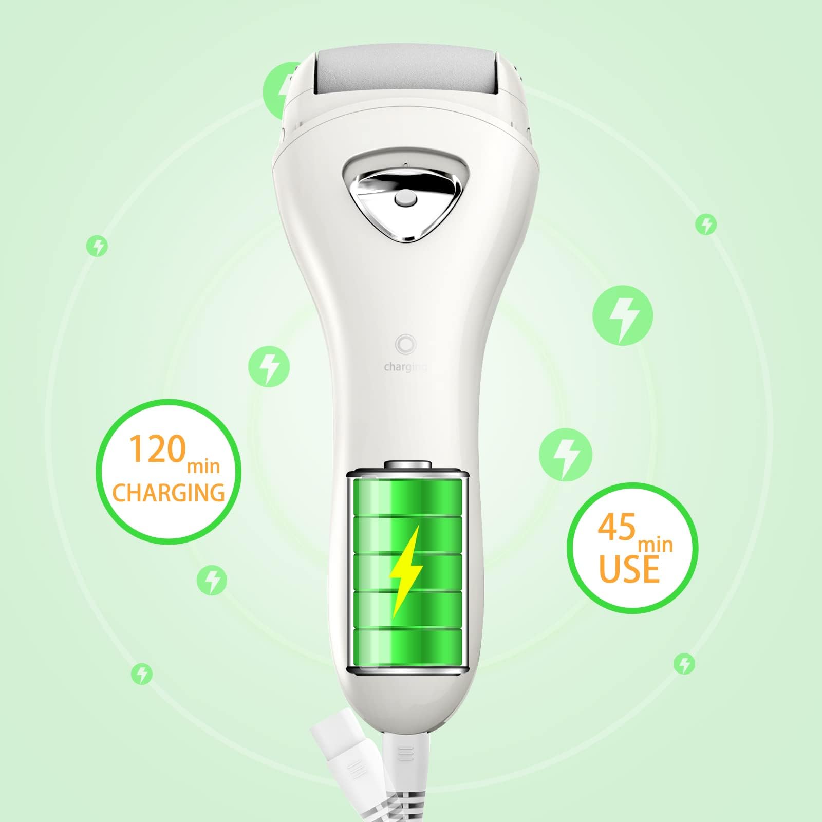 PRITECH interchangeable rollers with varying roughness for dead skin.