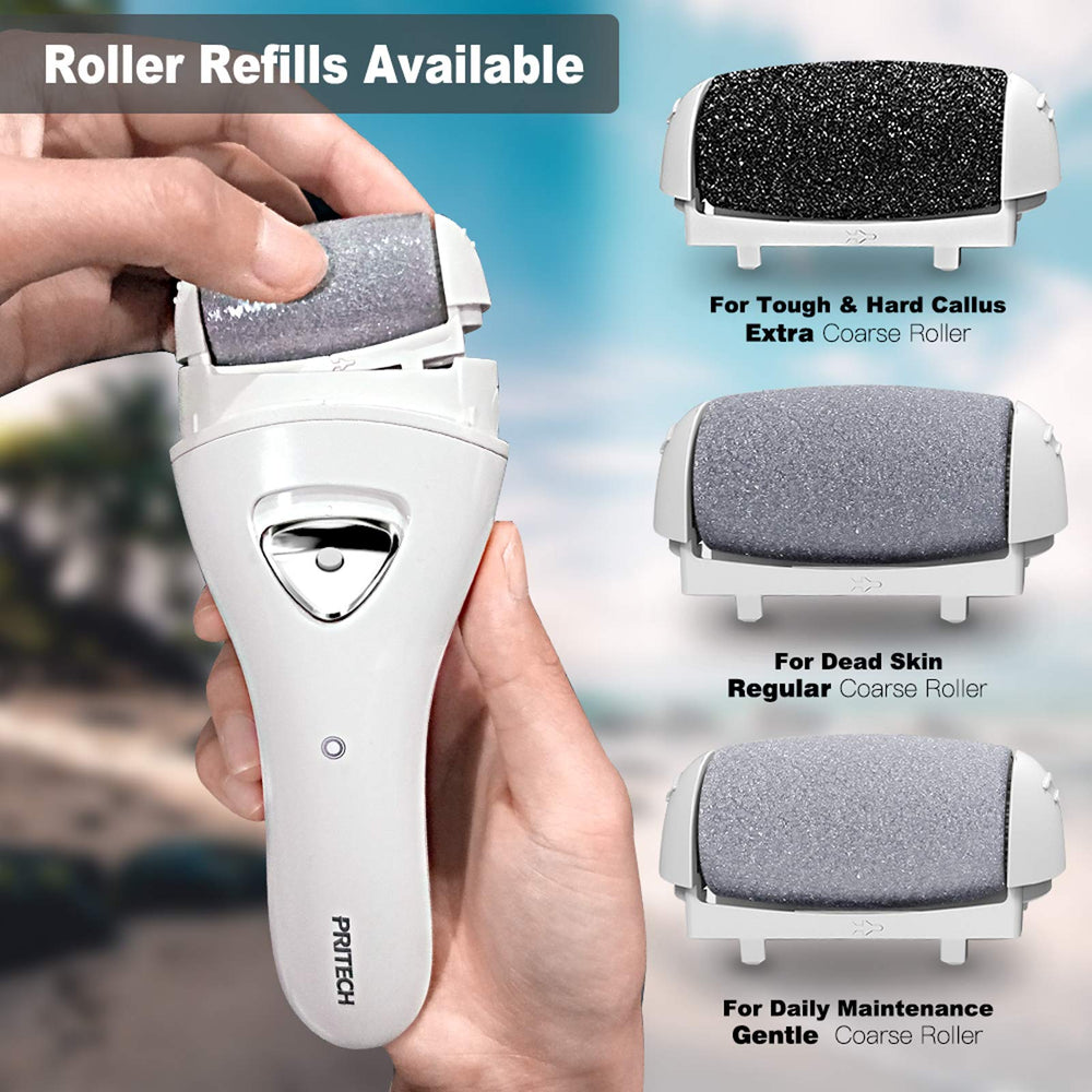 PRITECH IPX6 waterproof foot file for easy cleaning under running water.