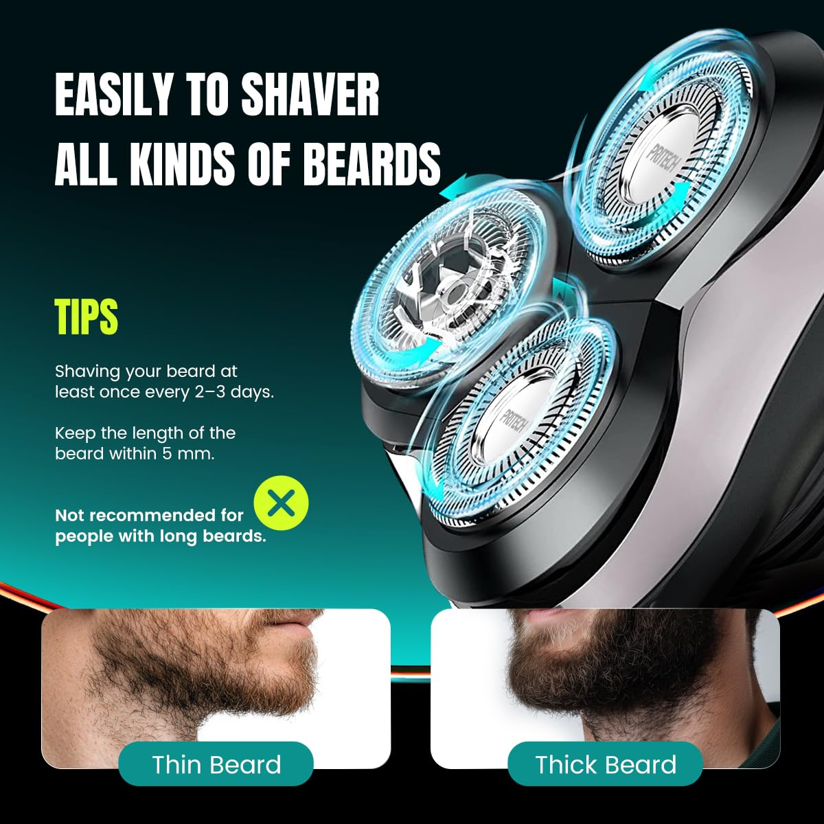 PRITECH razor easily rinses clean under running water