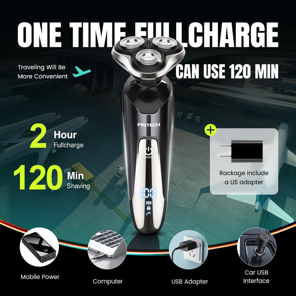 PRITECH electric razor travel compact case for on-the-go grooming