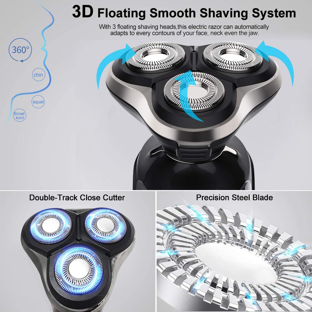 PRITECH electric razor USB recharge for quick power on the go.
