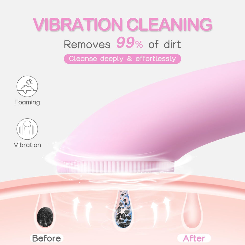 PRITECH soft silicone bristles provide gentle cleansing suitable for all skin types.