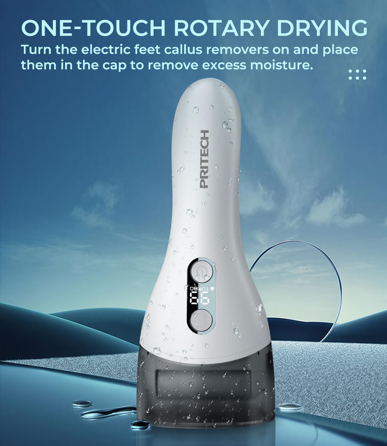 PRITECH gift-ready tool for women or men, promoting smooth heels at home.