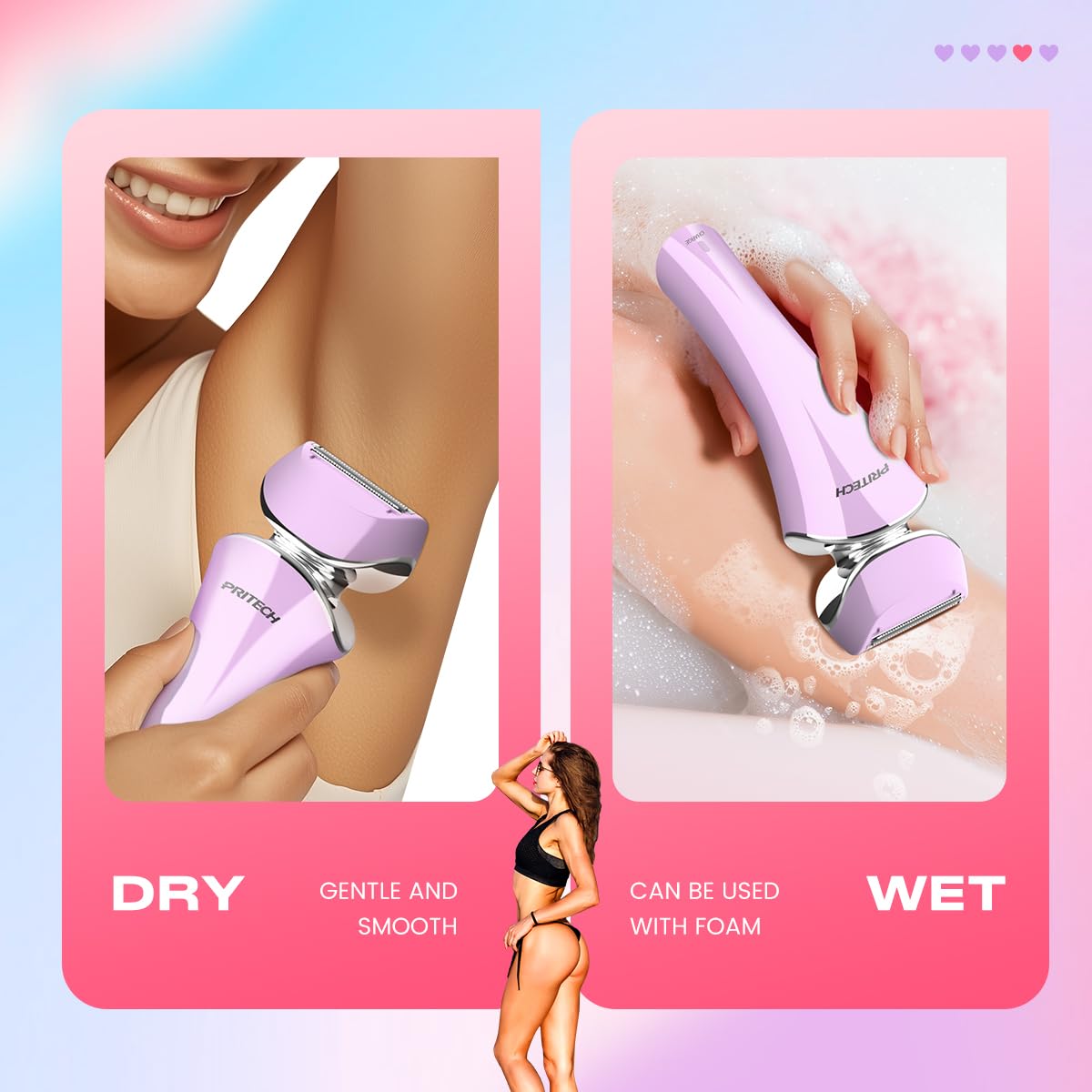 Gift-ready PRITECH shaver box, ideal present for her.