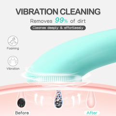 PRITECH heated massage head at 40°C helping skincare products penetrate gently.