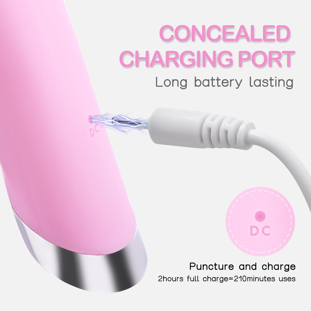Heated metal head helps skincare products penetrate more effectively.