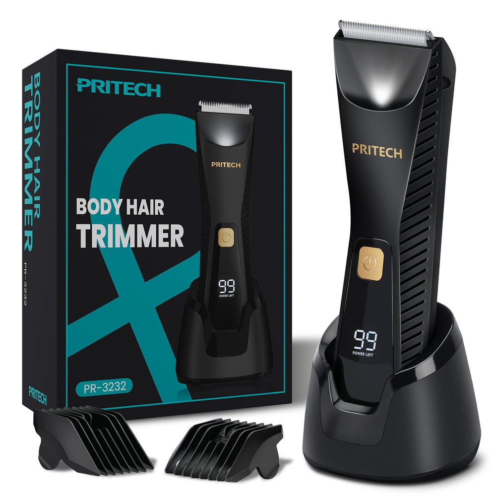 PRITECH Manscape close up of ceramic blades for precise skin safe trimming
