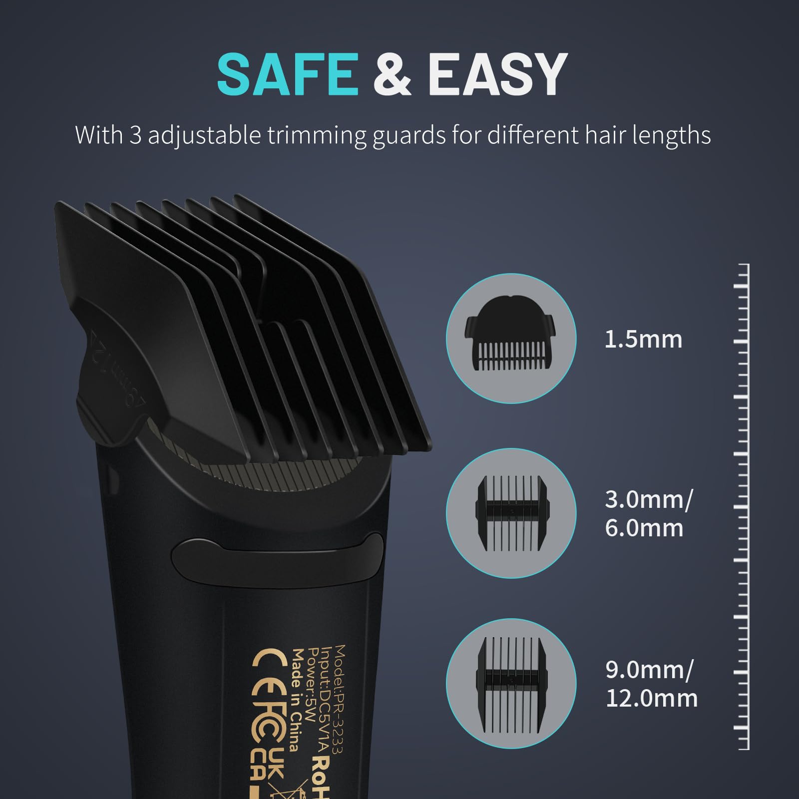PRITECH Manscape LED light illuminates the grooming area for precise trimming