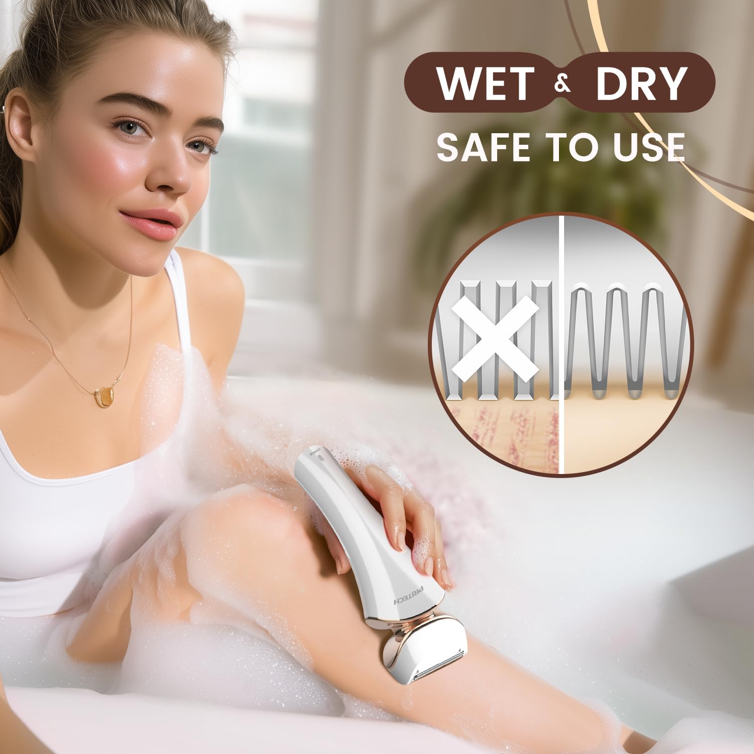 PRITECH women's razor gold for arms, precise grooming and comfort