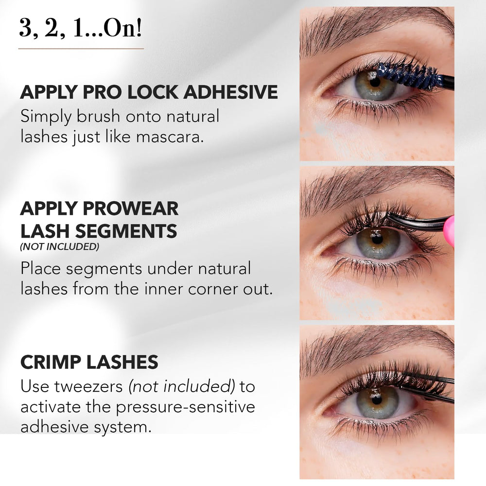 Waterproof wear with ProWear lash clusters using Pro Lock adhesive.