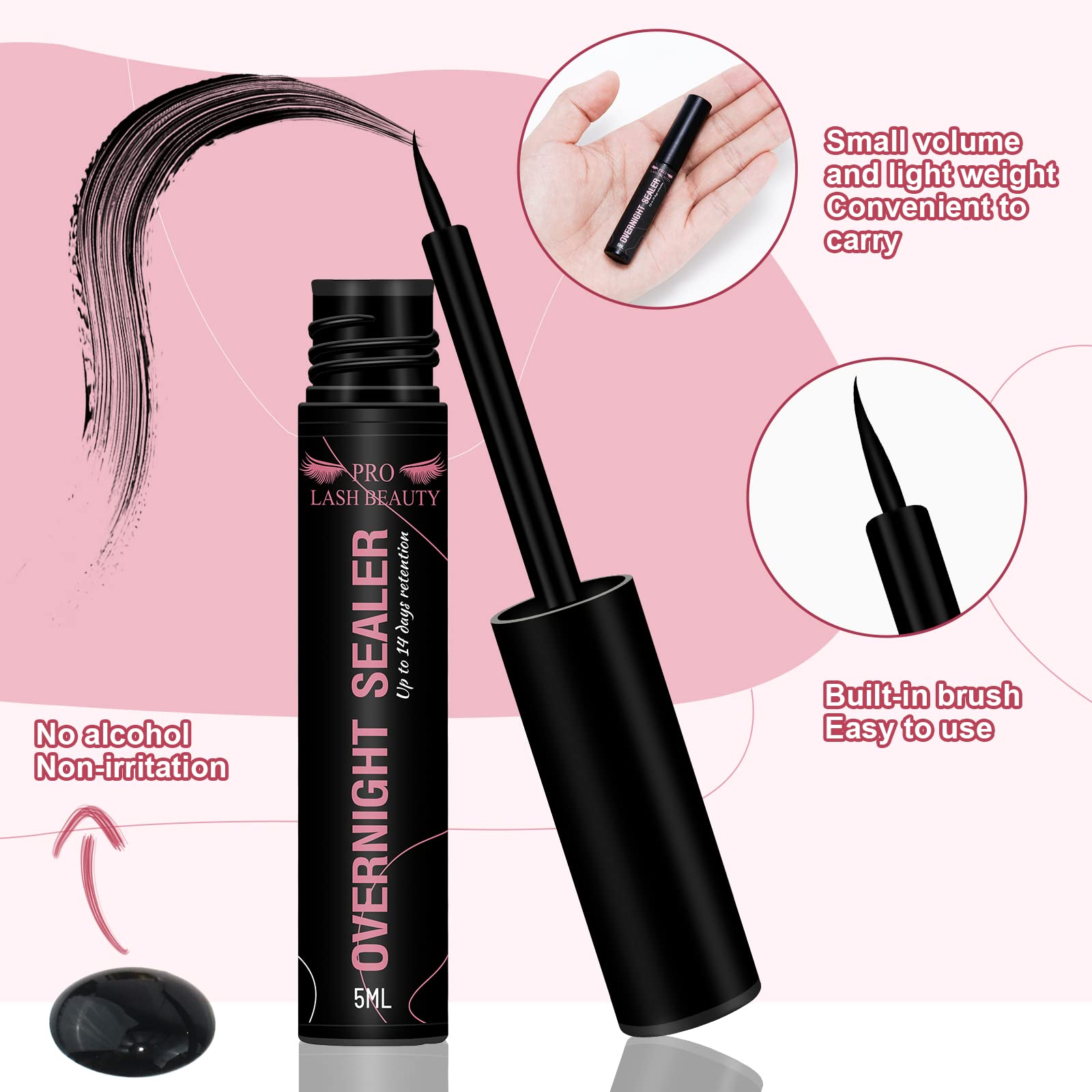 PRO LASHBEAUTY Sealer in action on cluster lashes provides durable hold.