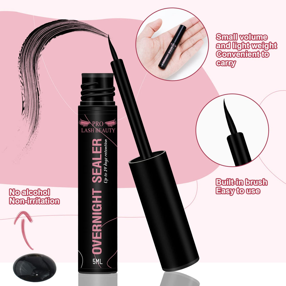 PRO LASHBEAUTY Sealer in action on cluster lashes provides durable hold.