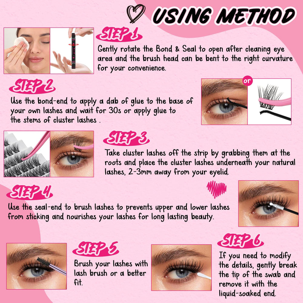 PRO LASHBEAUTY Compact 5ml bottles arranged for a travel-friendly lash kit.