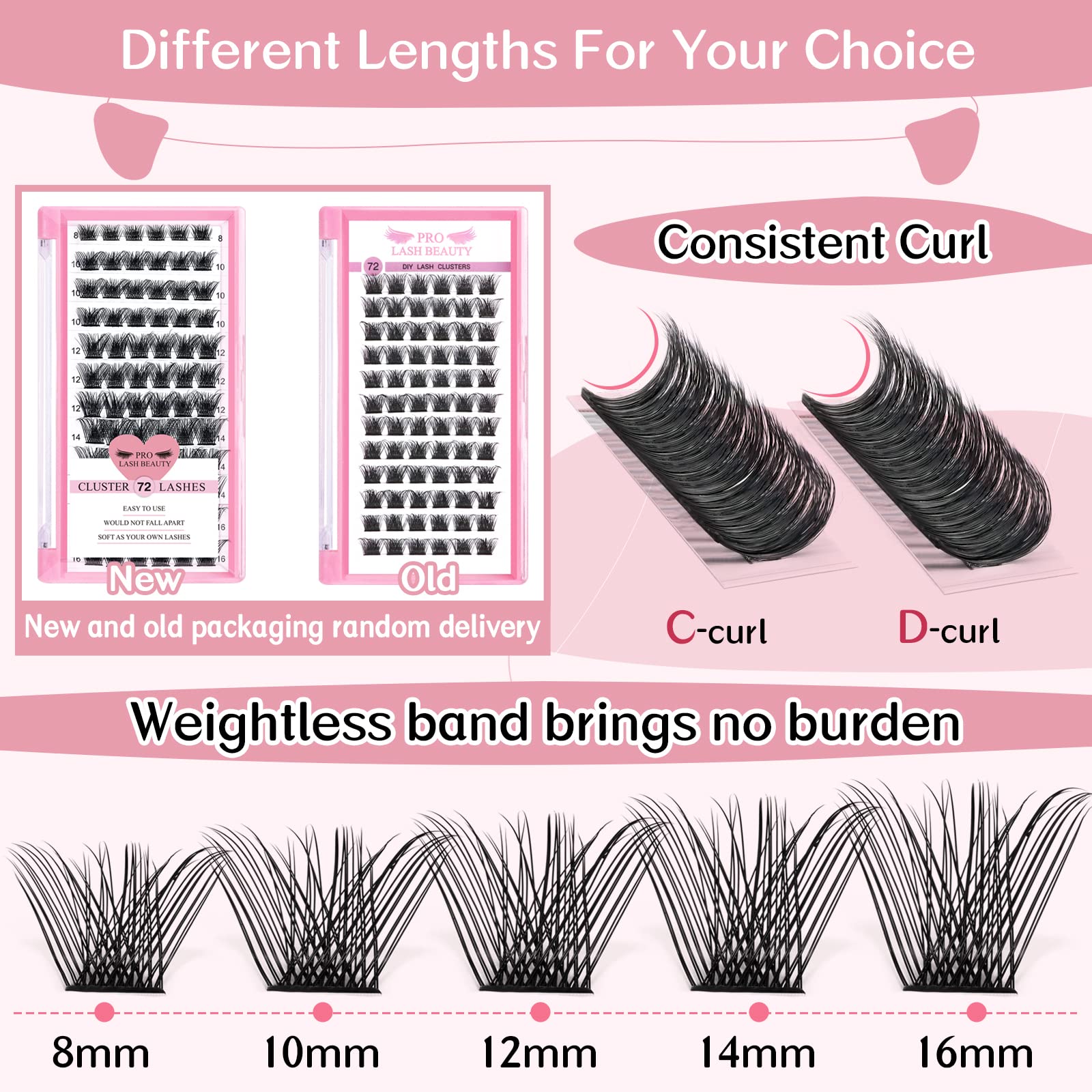 PRO LASHBEAUTY easy-to-pick cluster lashes for simple at-home application.